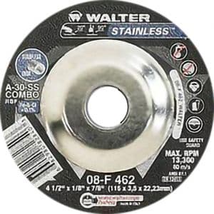 Walter Stainless 4-1/2" Grinding Wheel - Depressed Centre